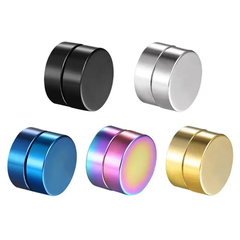 

Punk Women Men Stainless Steel Magnetic Ear Stud Non Piercing Fake Earrings