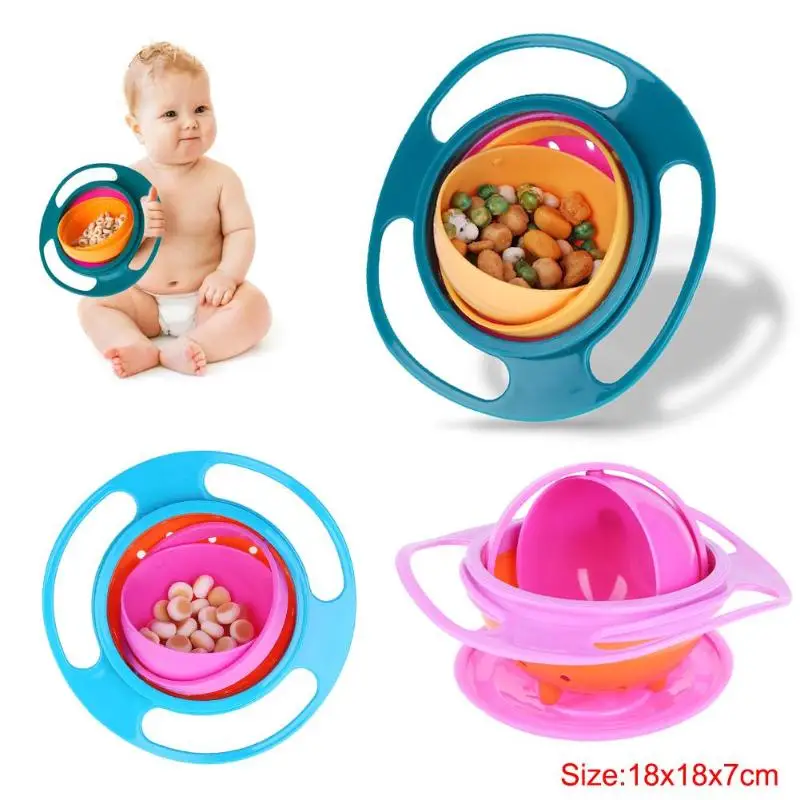 

Universal Gyro Bowl Practical Design Children 360 Rotary Balance Bowl Novelty Gyro Umbrella Bowl Food-grade PP Spill-Proof Bowl