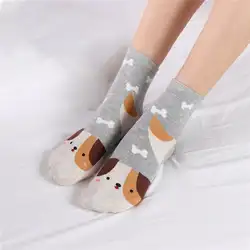Женские теплые носки с принтом щенка хлопковые носки унисекс щенки узор красивая собака узор носки модный стиль милые носки