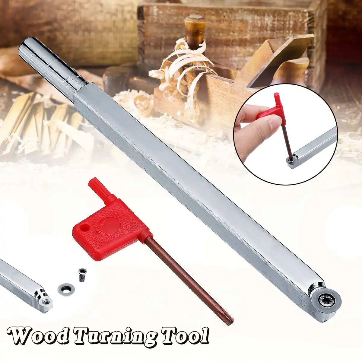

Round Cutter DIY Wood Rotary Cutter Wood Turning Tool Chisel Carbide Tip Lathe Tool Insert Cutter Handle Woodworking Tool