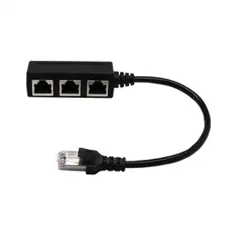 FULL-RJ45 Splitter адаптер, RJ45 1 Мужской до 3 Женский Порты гнездо адаптера Интерфейс кабель Ethernet 8P8C Extender Разъем LAN Netwo