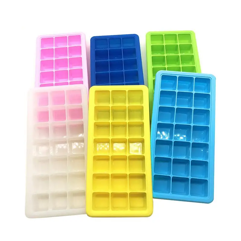

21 Grids Silicone Ice Cube With Lid Silicone Ice Tray Small Fruits Mould With Cover Ice Cube Making