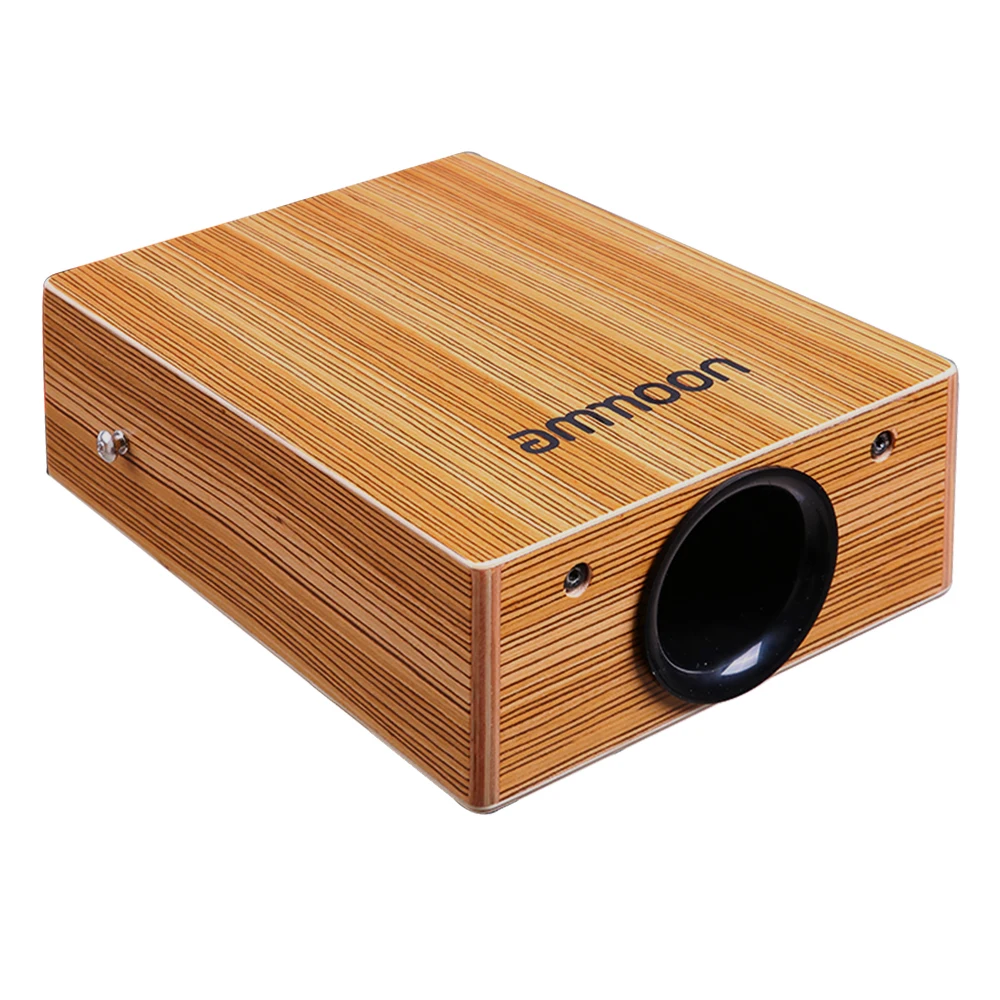 Портативный дорожный барабан ammoon Cajon плоский ручной деревянный перкуссионный