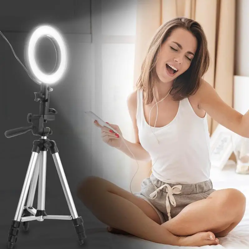 

RL-18 5W 1336mm length LED Photographic Lighting Dimmable Camera Photo/Studio/Phone Photography Ring Light Lamp&Tripod Stand