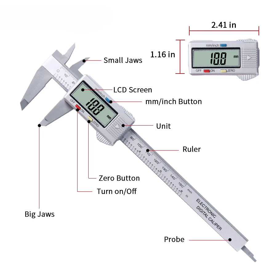 0-150 мм штангенциркуль цифровой электронный цифровой штангенциркуль микрометр с ЖК-дисплеем измерительный инструмент 6 дюймов