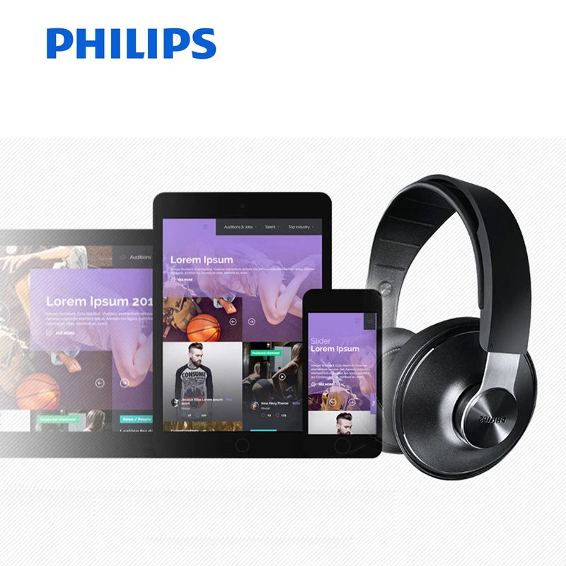 Оригинальные Наушники Philips Shp8000/10 Hires/hifi наушники длинные провода регулятор громкости микрофон гарнитура для Mp3 музыкальный телефон