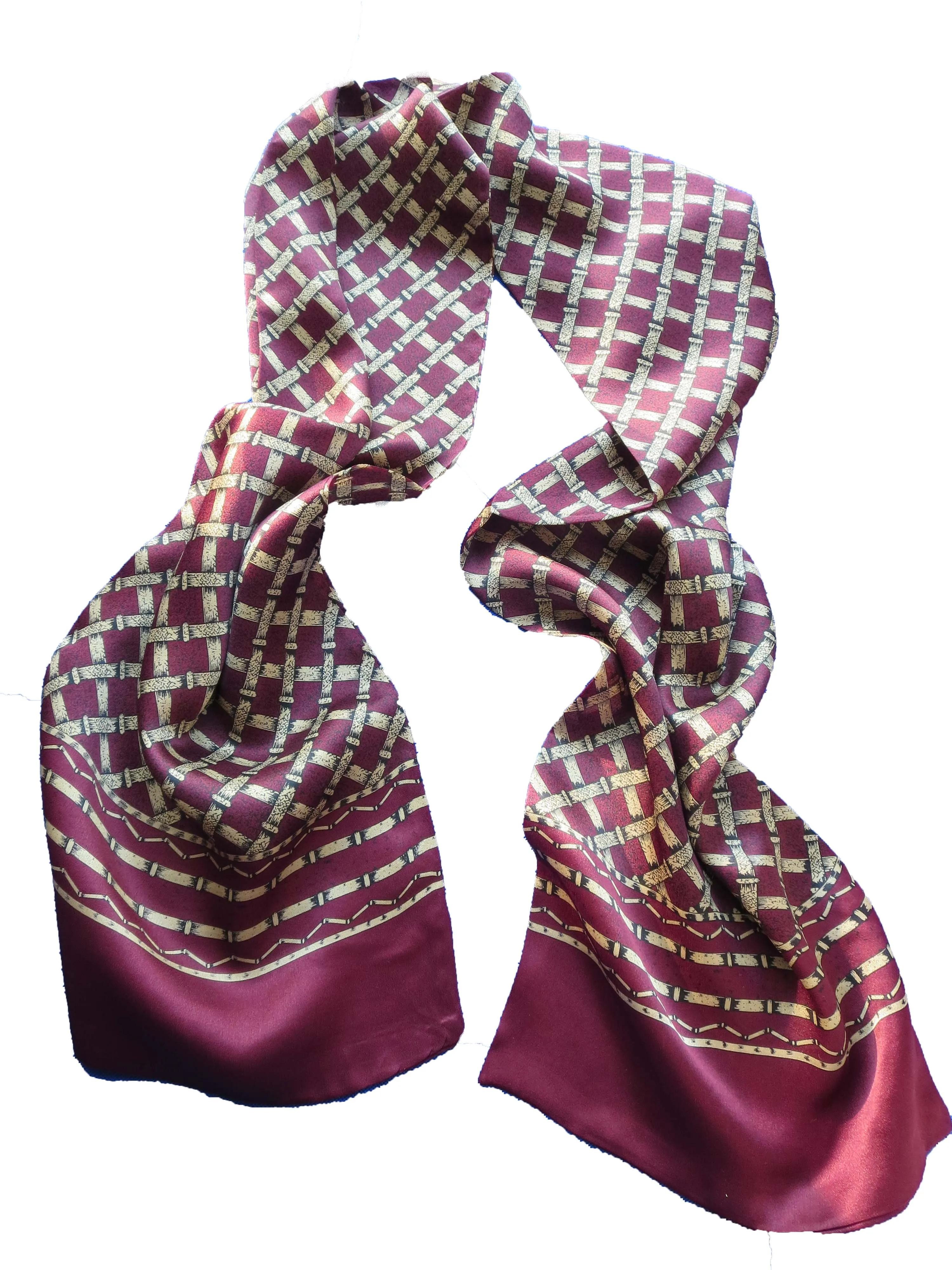 Men's Real 100 Pure Silk Double Layer Long Scarf Fashion Accessory Winter Neckerchief Red Green