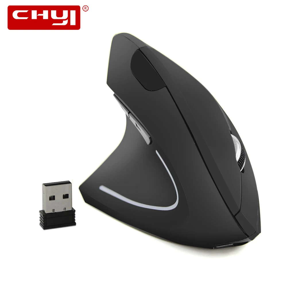 

CHYI Left Hand Wireless Vertical Mouse Ergonomic 2.4Ghz 1600 DPI Optical USB Charging Left-handed Wireless Gaming Mouse For PC