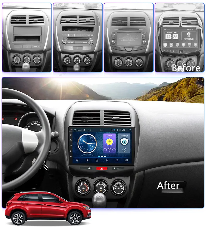Cheap 10.1 inch Android 8.1 for Mitsubishi ASX (2013-2015) Car DVD GPS Navigation Radio Audio Video Multimedia System 1