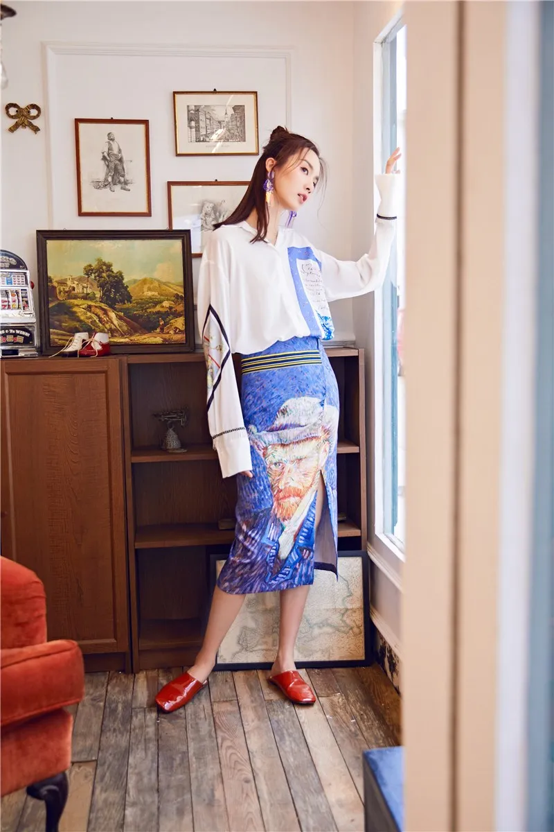 White Shirts New Design High Street Women's Blouse Blusas Mujer De Moda Streetwear Women New Printing Loose Shirt