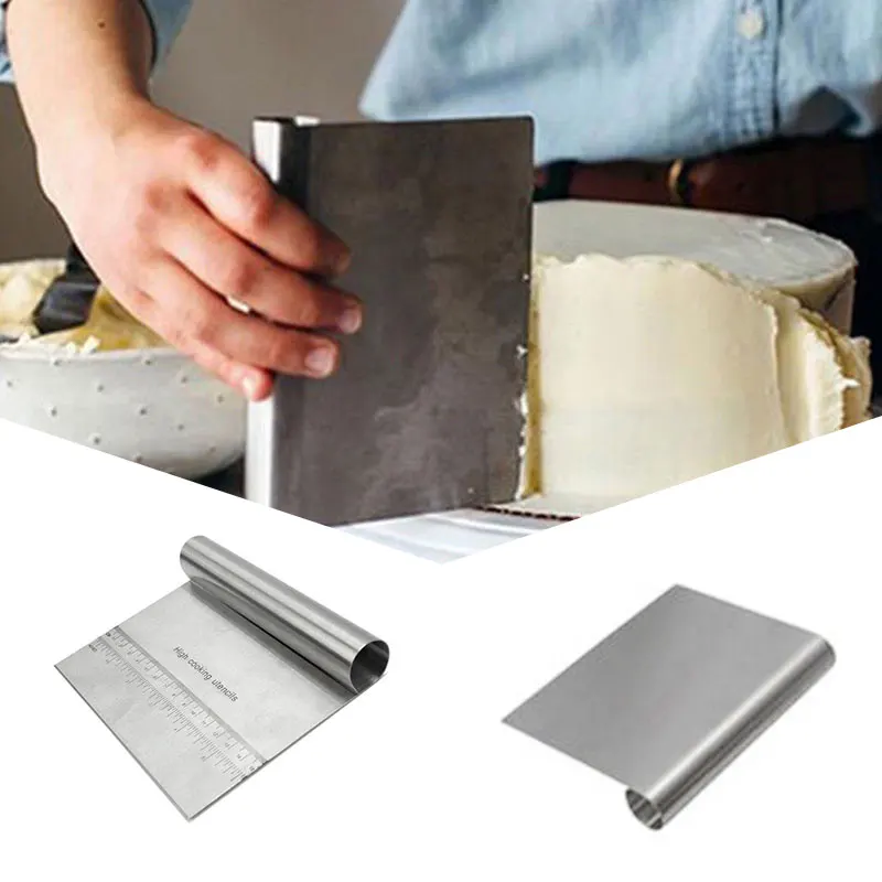  Baking Pastry Spatulas Cutters Fondant Cake Decoration 1pc Stainless Steel Pizza Dough Scraper Cutt
