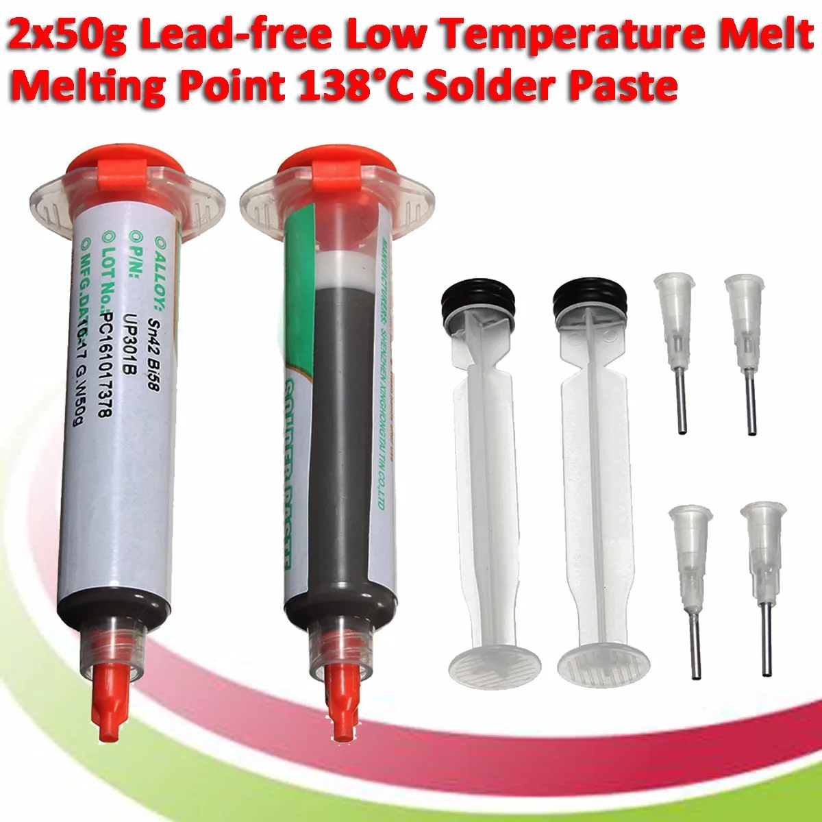 2x50 г паяльная паста шприц бессвинцовый низкий температурный контроллер 138 градусов плавления для сварки рабочих
