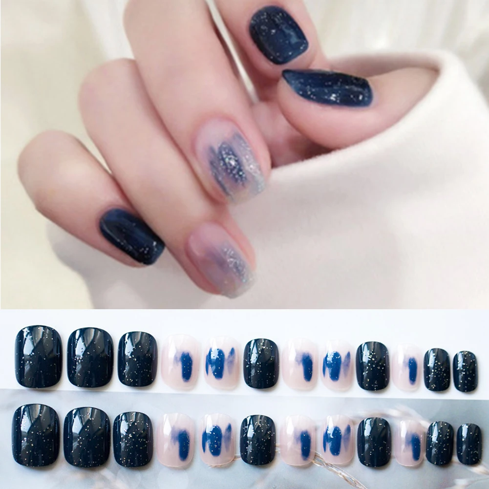 24 шт./компл. полное покрытие звездное небо ногтей Советы DIY Французский