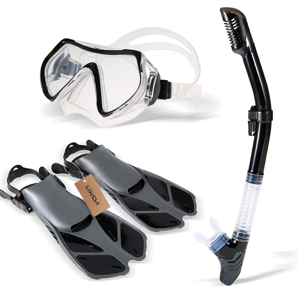 Diving Mask Set Swimming Goggles with Silicone Snorkel Tube Mask