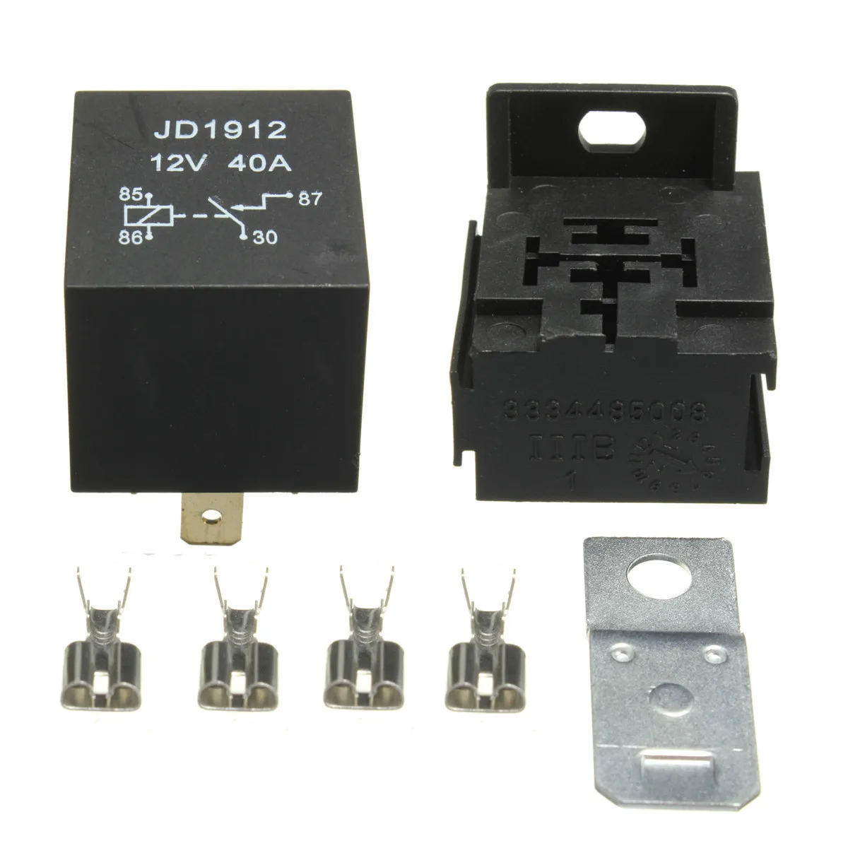 

40A AMP 12V 4 Pin Relay Socket Base Terminals for Car Van Motorcycle Boat Switches & Relays