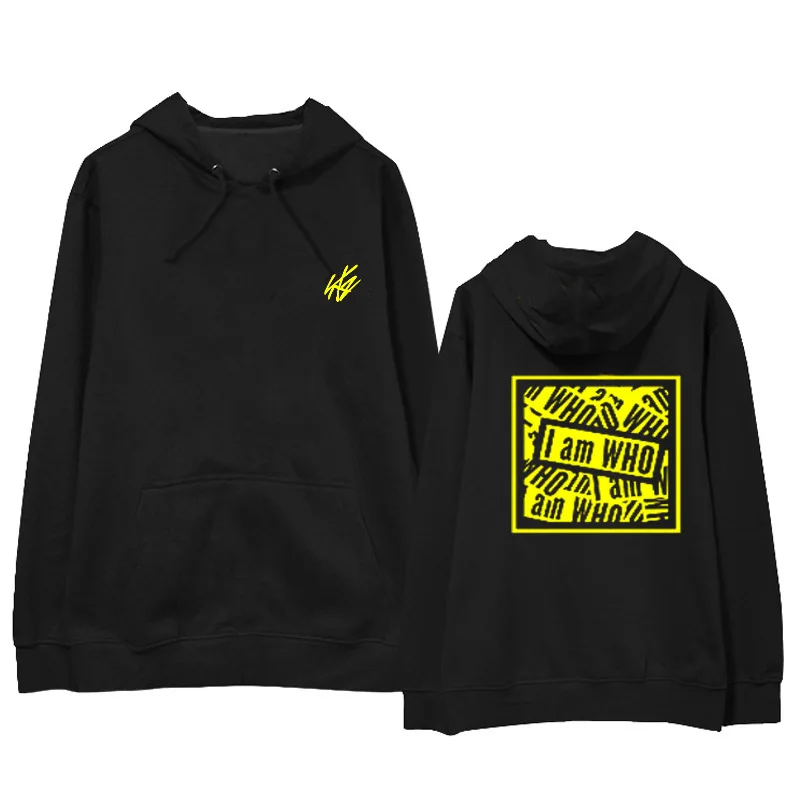 Модные Straykids Толстовка I am Who уличном японском стиле в одежда хип хоп с замком