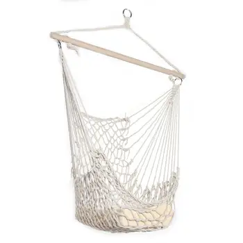 

Cotton Hanging Rope Air/Sky Chair Swing beige US Warehouse Directly Shipping 7-10 Days Delivery