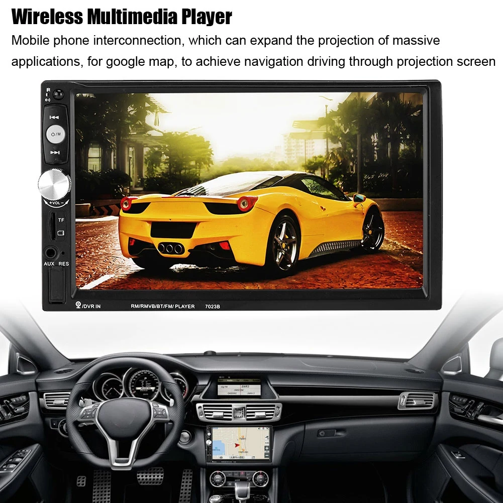 7 дюймовый 2 Din Автомобильный MP4/MP5 плеер беспроводной WiFi Bluetooth 4 0 U диск/TF/USB/FM/AUX для