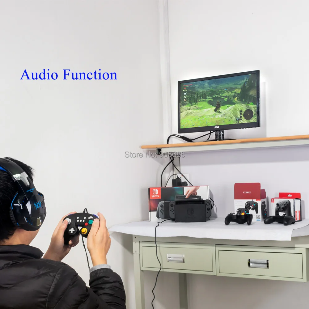 EXLENE 3M USB контроллер геймпад для Nintendo Switch совместим с PS3/PC аудио функция Gamecube