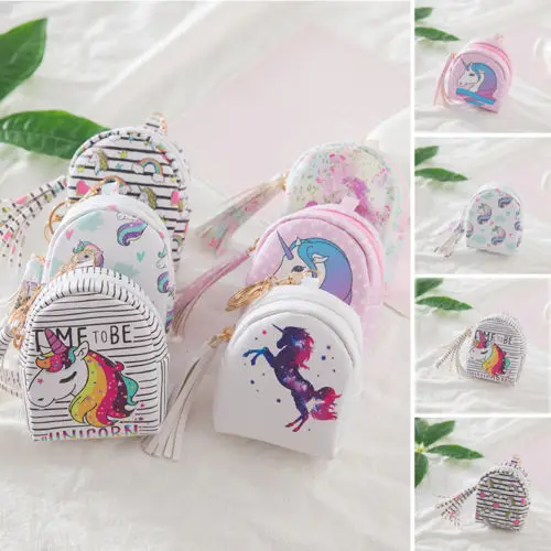 

Purses Digital Printing Unicorn Set Design Tassel Coin Purse Key Card Bag Gift Z for your kid as a gift