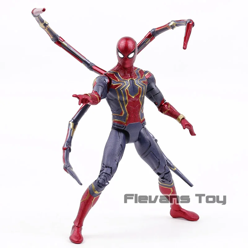 

Marvel Avengers Infinite War Spiderman Iron Spider PVC Action Figure Collectible Model Toy with LED Light
