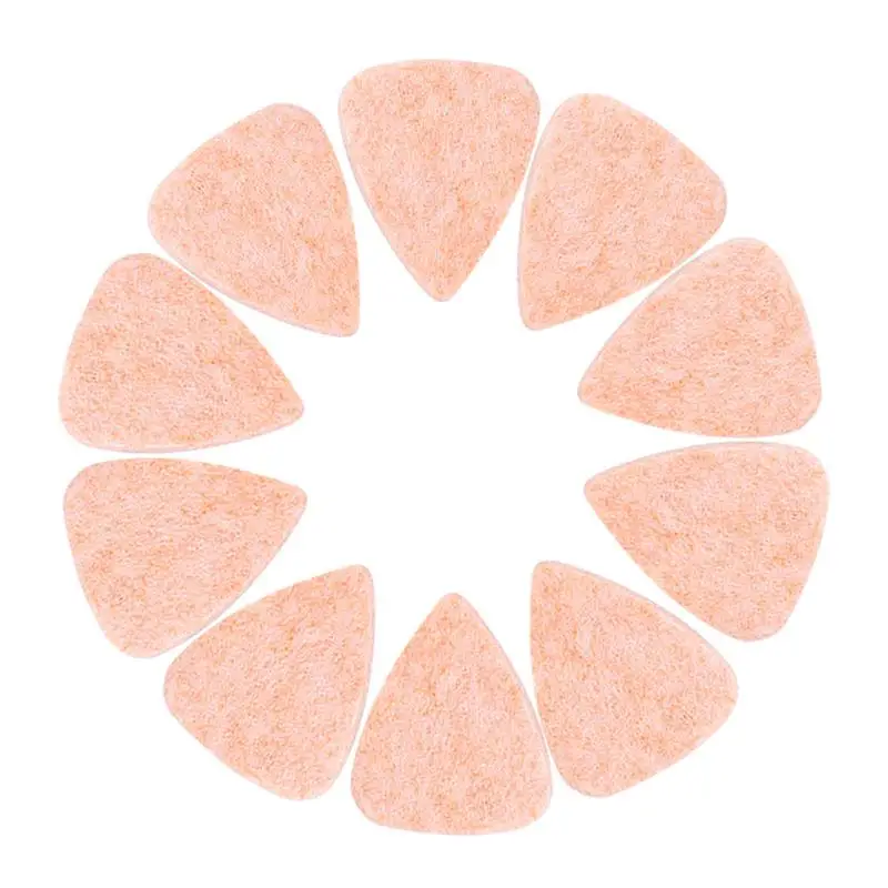 

10pcs Felt Picks for Ukulele Mudder Picks Plectrums for Ukulele(Orange)