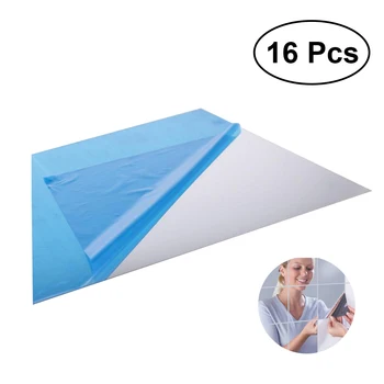 

16 pcs 15x15cm DIY Self-adhesive Mirror Sticker Mirror Square Decal Wall Mirror Decoration 0.2mm