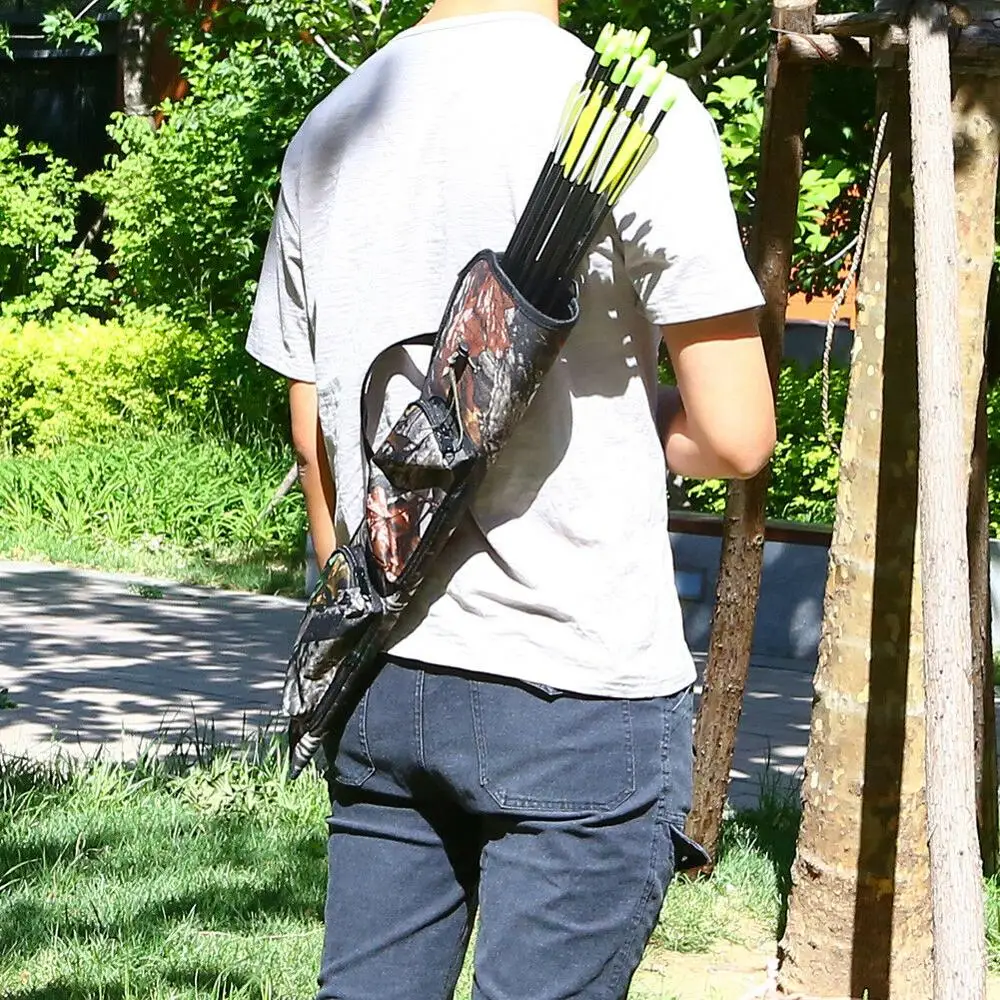 Hunting Archery Quiver Back Hip Waist Bag Arrow Bow Holder Pouch Zipper Pot