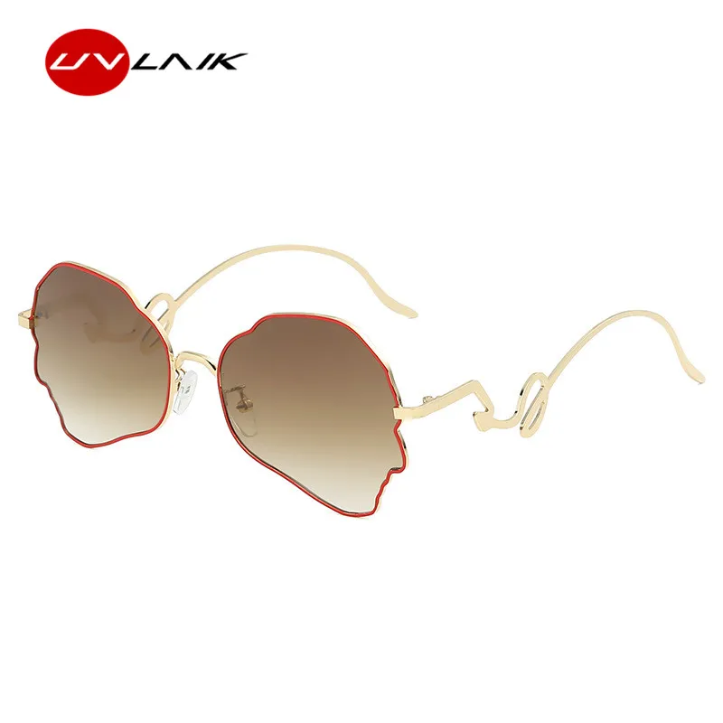 UVLAIK винтажные нестандартные Солнцезащитные очки женские классические градиентные солнцезащитные очки женские роскошные дизайнерские цветочные солнцезащитные очки оттенки красные очки