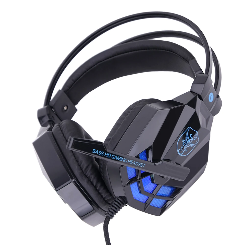 

SOYTO Game Headset SY850MV Stereo With Sound Card Headphones w/ Mic LED Wired USB Interface Only Gaming Earphones For Desktop PC