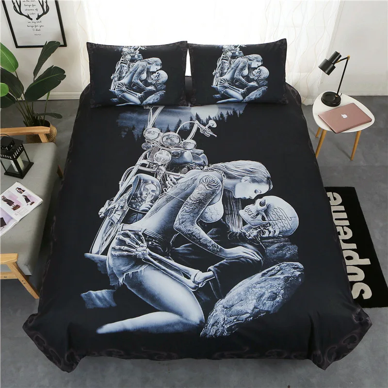 

Beauty and jealousy Digital print Bedding Set Quilt Cover Design Bed Set Bohemian a Mini Van Bedclothes 3pcs BE1277