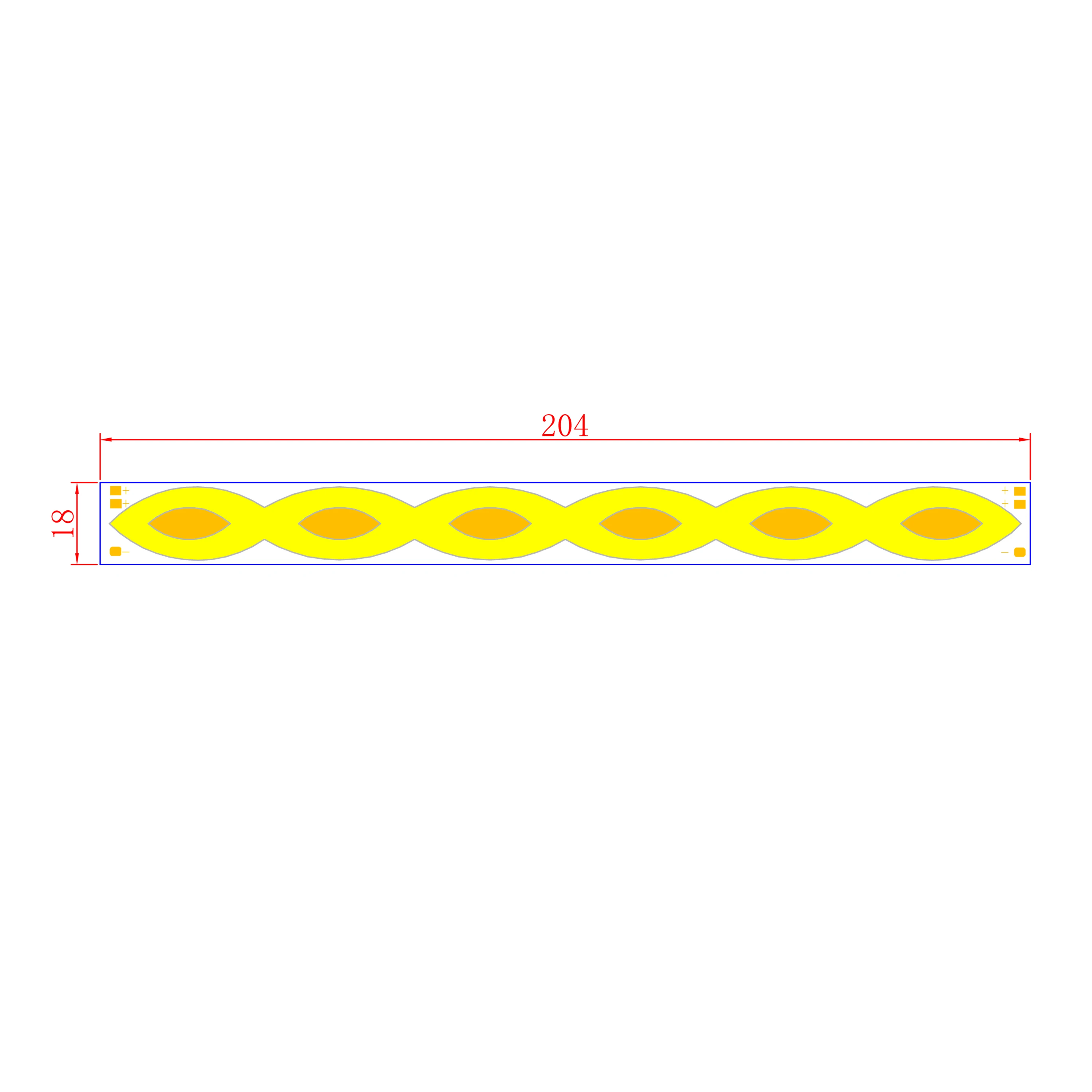 204 мм 18 12 В led cob чип полоса источник света двойной цвет желтый холодный белый лампа
