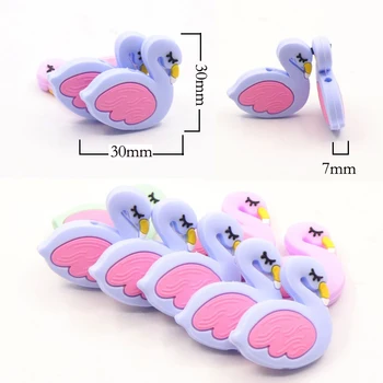 

50PCS Cute Mini Swan Silicone Beads DIY Baby Dental Products Food Grade Silicone Teether beads