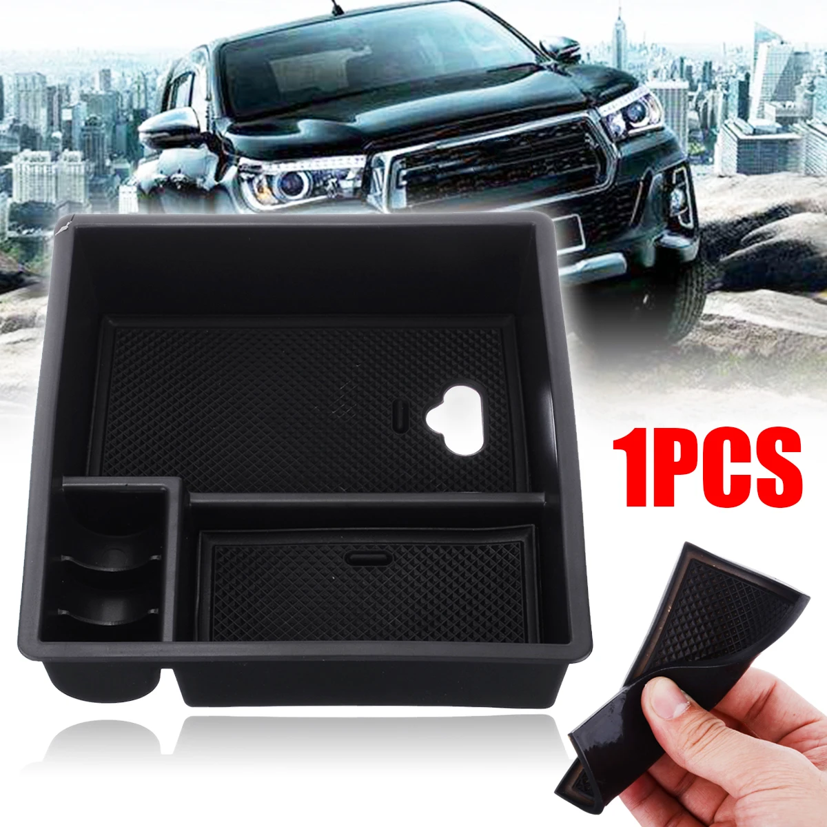 

For 2004-14 Toyota Hilux Armrest Storage Box Center Console Container Bin Tray Holder Case Car Organizer Accessories