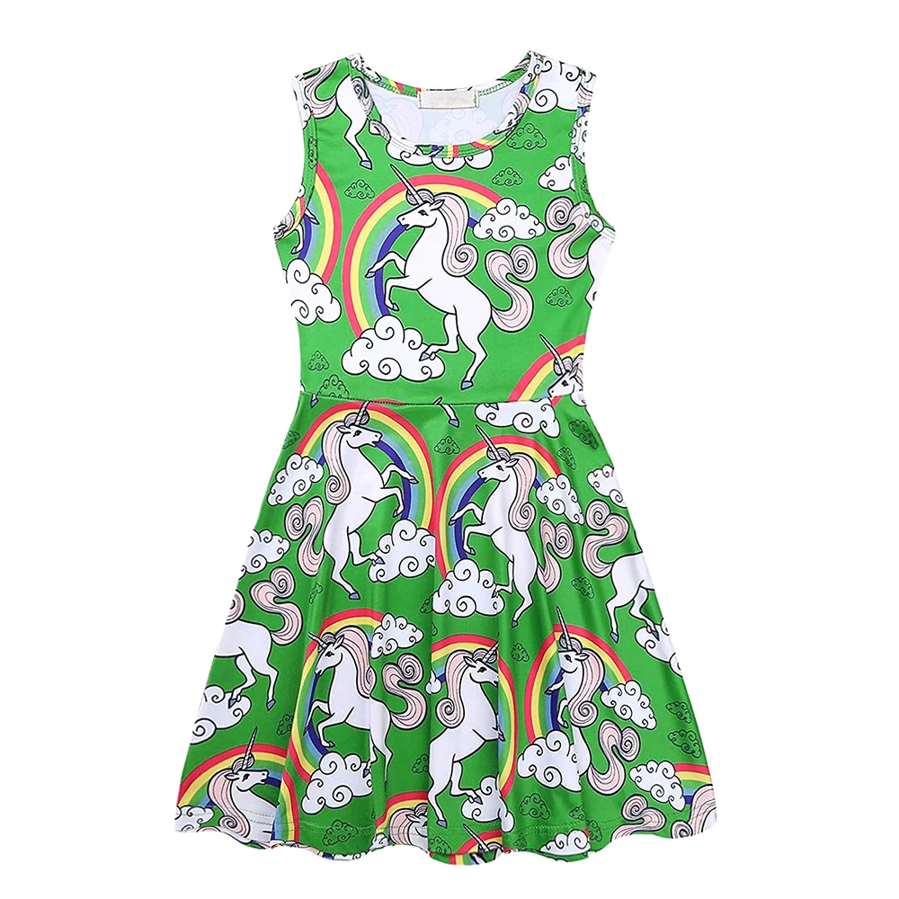 

2019 summer girls clothes Sleeveless Unicorn baby girl dress toddler girl dresses kids dresses for girls wear clothing outfits