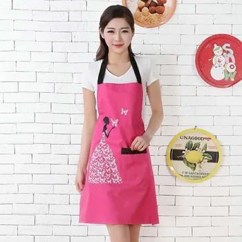 

1Pcs Waterproof Polyester Apron Woman Adult Bibs Home Cooking Baking Coffee Shop Cleaning Aprons Kitchen Accessory 46212