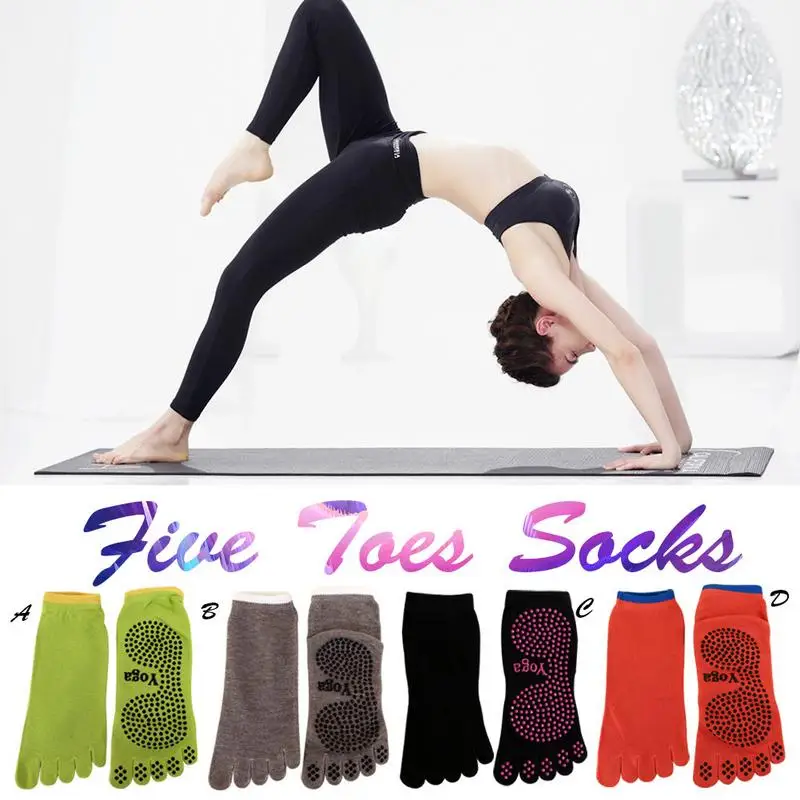 

3 Color Woman Cotton Non-slip Yoga Socks Girl Anti Skid Floor Socks With Grips For Pilates Barre Gym Fitness