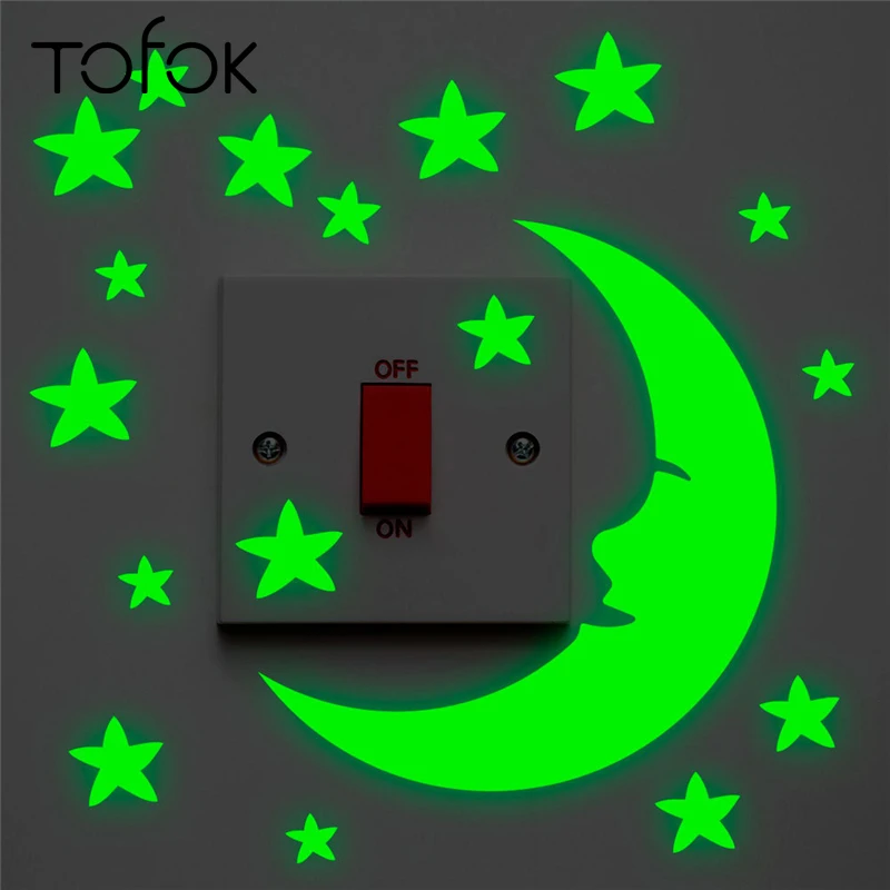 Tofok مضيئة القمر نجمة ملصقات جدار التبديل ملصقات المنزل الديكور يبتسم الوجه صور مطبوعة للحوائط جديد العلامة التجارية الأطفال غرفة ديكور Tofok مضيئة القمر نجمة ملصقات جدار التبديل ملصقات المنزل الديكور يبتسم الوجه صور مطبوعة للحوائط جديد العلامة التجارية الأطفال غرفة ديكور