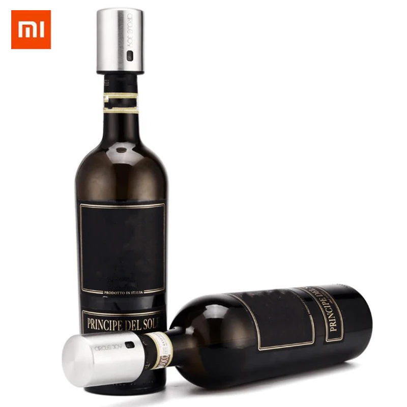 

XIAOMI Circle Joy Smart Wine Stopper Stainless Steel Vacuum Memory Wine Stopper Electric Stopper Wine Corks Bar Tools