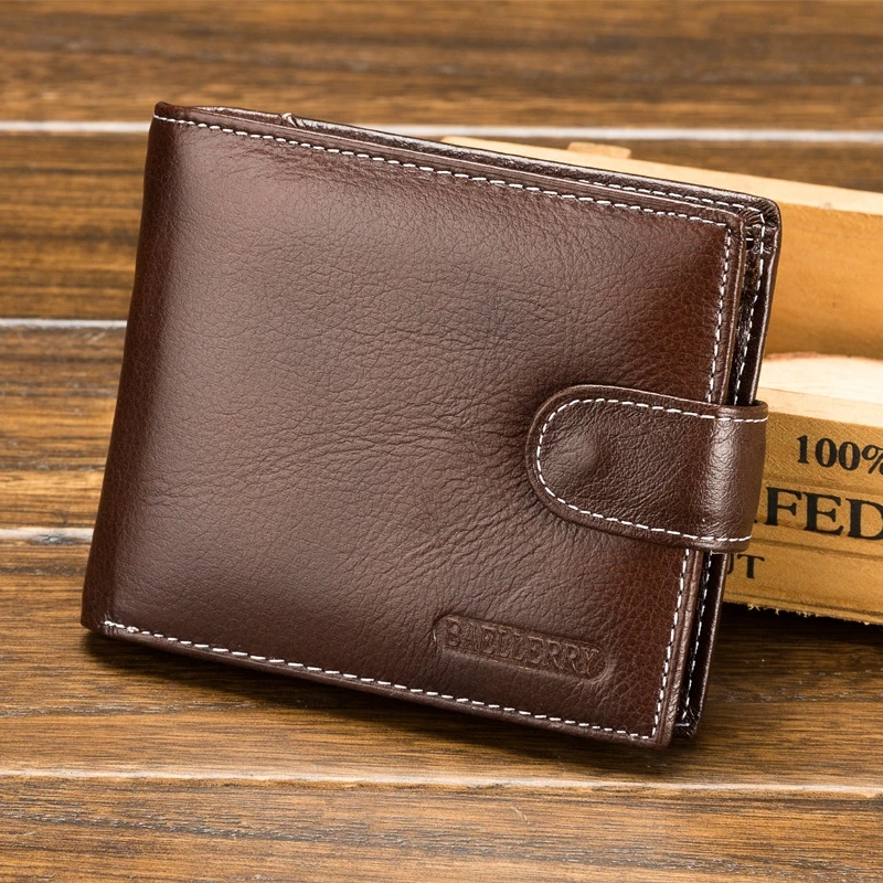 

Leather Men's Wallet Short Retro Buckle Us Dollar Multi-Function Wallet Large Capacity Design Wallet