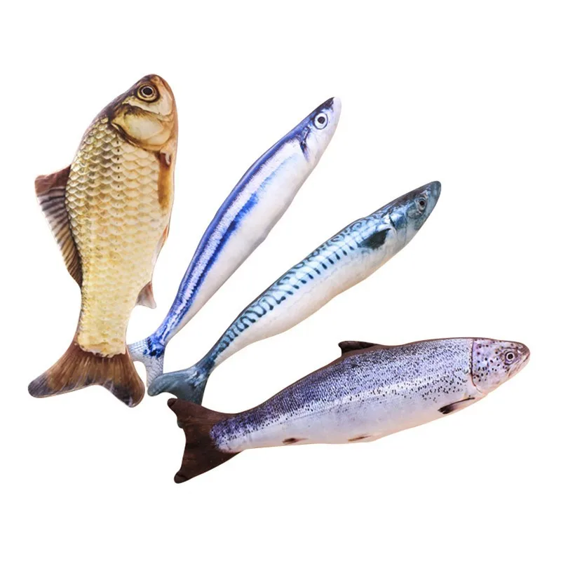 

1PC Plush 3D Carp Fish Shape Cat Toy Gift Cute Simulation Fish Playing Toy For Pet Gifts Catnip Fish Stuffed Pillow Doll