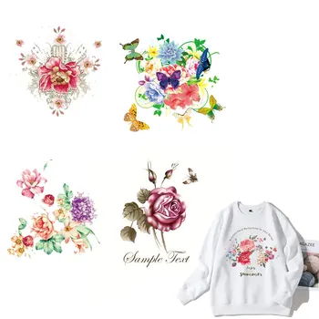

Flower Ironing Stickers Applique on Clothes Thermotransfer for Clothes Print T-Shirt Decoration Design Diy Stripes Accessory E