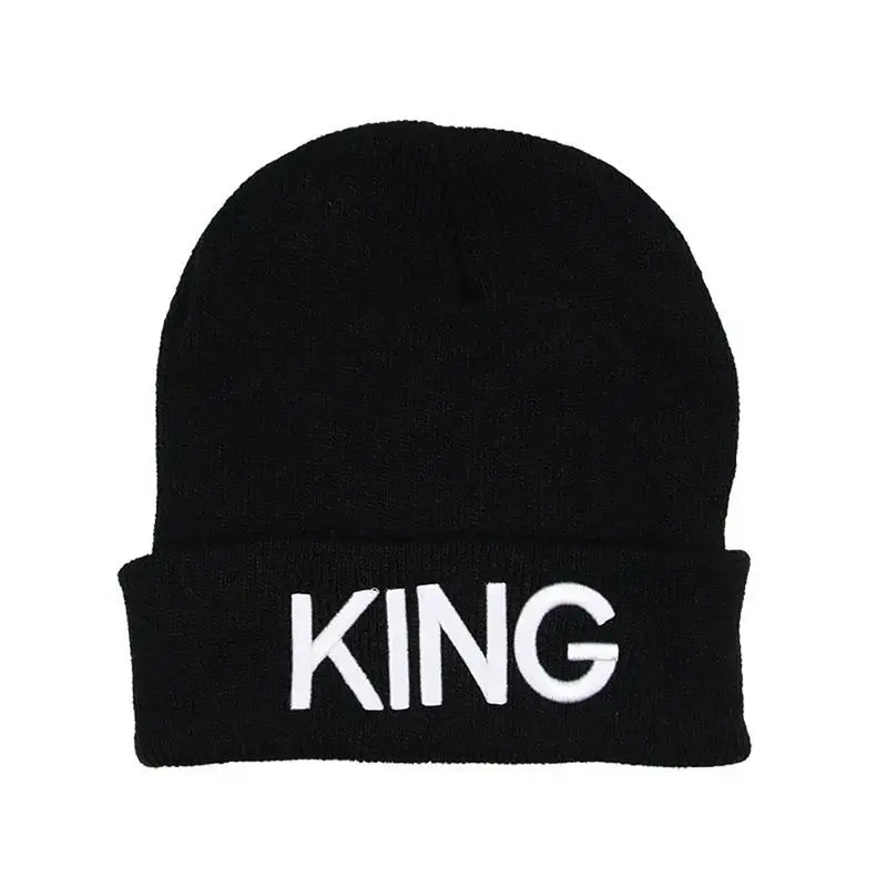 

Brand King / Queen Letter Printed Couple Hat Embroidered Knitted Woolen Hat Riding Cap