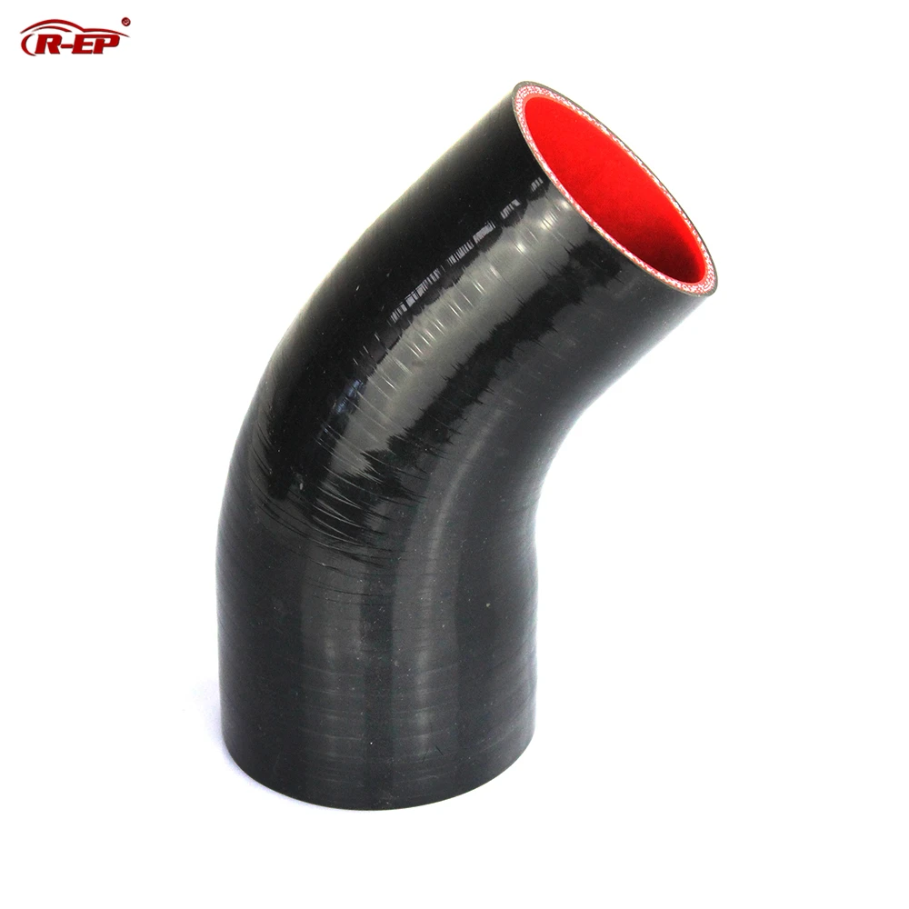 

R-EP 45 degrees Reducer Silicone Elbow Hose 38 45 63 76 83 89MM Rubber Joiner Bend Tube for Car Accessories Cold Air Intake Hose