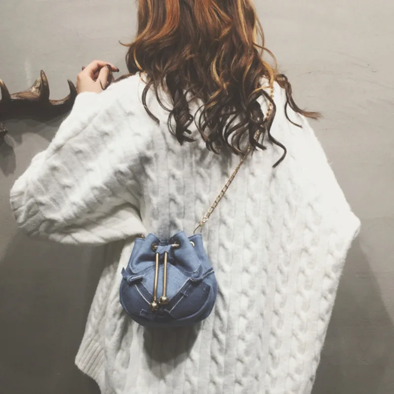 

[Super Seabob] 2019 Spring Summer Woman New Yellow Color Spliced Drawstring Single Strap Canvas Messenger Bag All Match LM204
