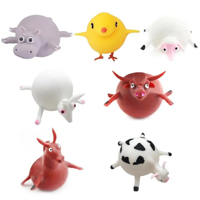 Милые антистрессовые игрушки животные похлопали мяч, чтобы взорвать животное TPR воздушный шар игрушка Дети сжимают игрушки Мягкий рельеф