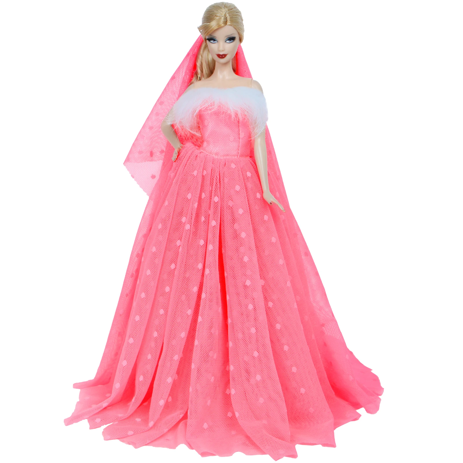 Fashion Royalty Pink Flower Party Dress Ball Gown For 11.5 inch Doll