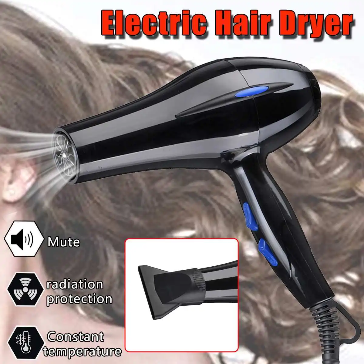 

4000W Household Traveller Blue Light Anion Electric Hair Dryer Salon Compact Blower Air Collecting Cold Hot Wind Hair Dryer 220V