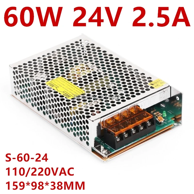 

1PCS 60w 12V 24V power supply 12V5A 24V2.5A AC-DC DC12V 24V S-60-12/24