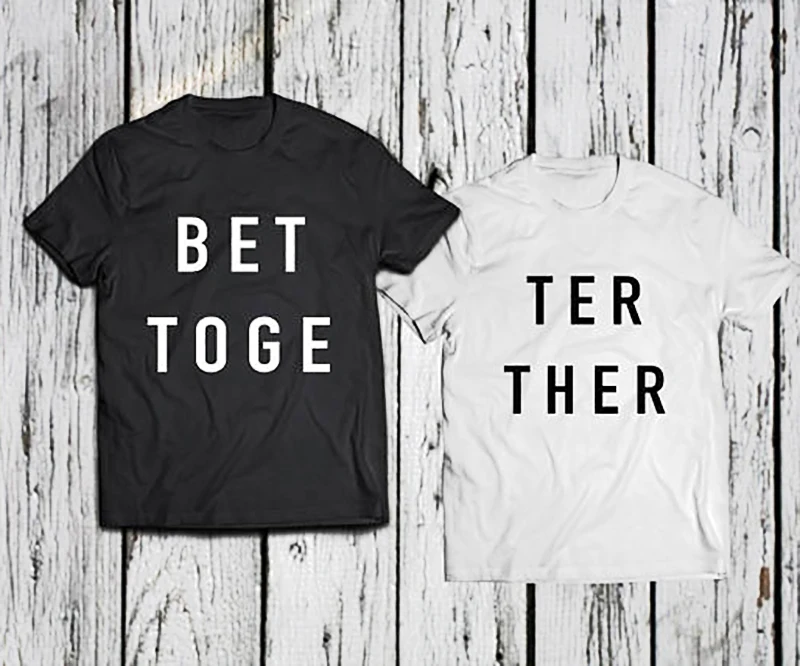 T Shirt Plus Size Tops Couple Clothes BETTER TOGETHER Tshirt Women T
